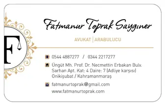 Av. Arb. Fatmanur Toprak Saygıner profil fotoğrafı 2 - Kahramanmaraş, Kahramanmaraş