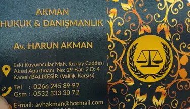 Av. Arb. Harun Akman profil fotoğrafı 15 - Balıkesir, Balıkesir
