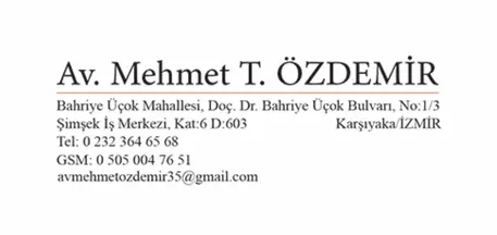 Av. Avukat Mehmet Tayyib Özdemir profil fotoğrafı 8 - Karşıyaka, İzmir