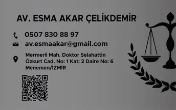 Av. Esma Akar Çelikdemir profil fotoğrafı - Menemen, İzmir