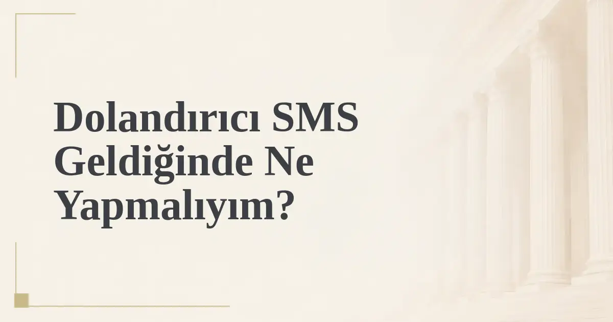 Dolandırıcı SMS Geldiğinde Ne Yapmalıyım?