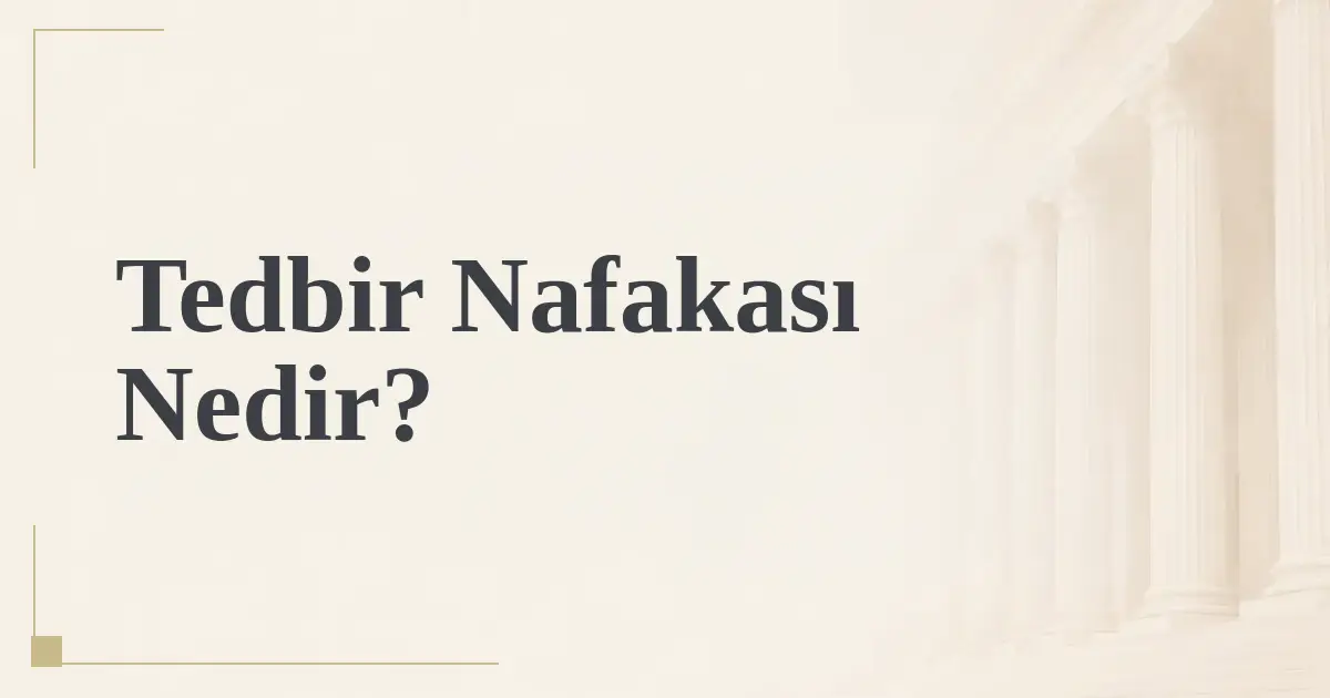 Tedbir Nafakası Nedir?
