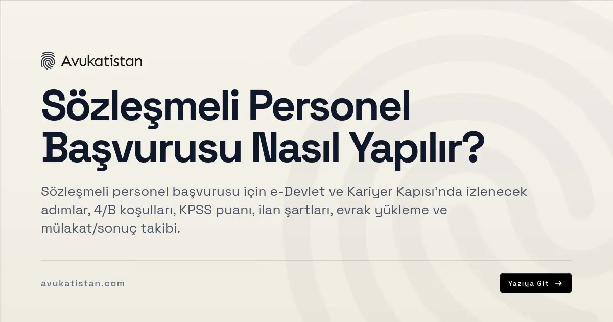 Sözleşmeli Personel Başvurusu Nasıl Yapılır?