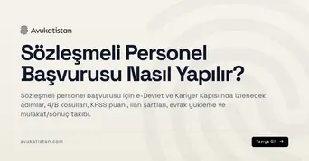 Sözleşmeli Personel Başvurusu Nasıl Yapılır?