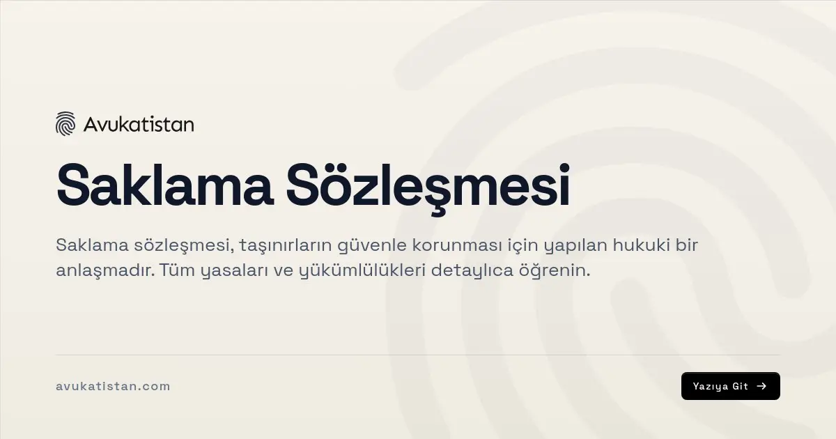 Saklama Sözleşmesi