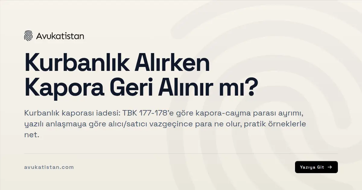 Kurbanlık Alırken Kapora Geri Alınır mı?