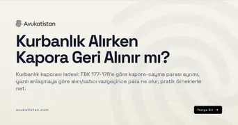 Kurbanlık Alırken Kapora Geri Alınır mı?