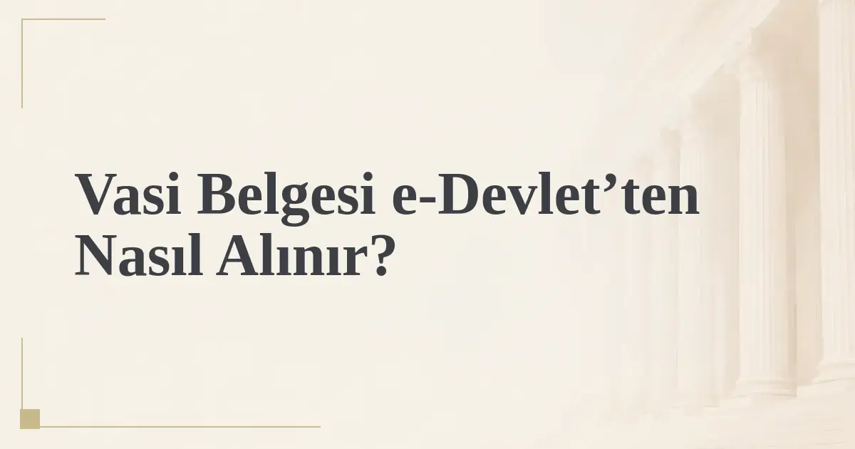 Vasi Belgesi e-Devlet’ten Nasıl Alınır?