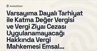 Varsayıma Dayalı Tarhiyat ile Katma Değer Vergisi ve Vergi Ziyaı Cezası Uygulanamayacağı Hakkında Vergi Mahkemesi Emsal Kararı