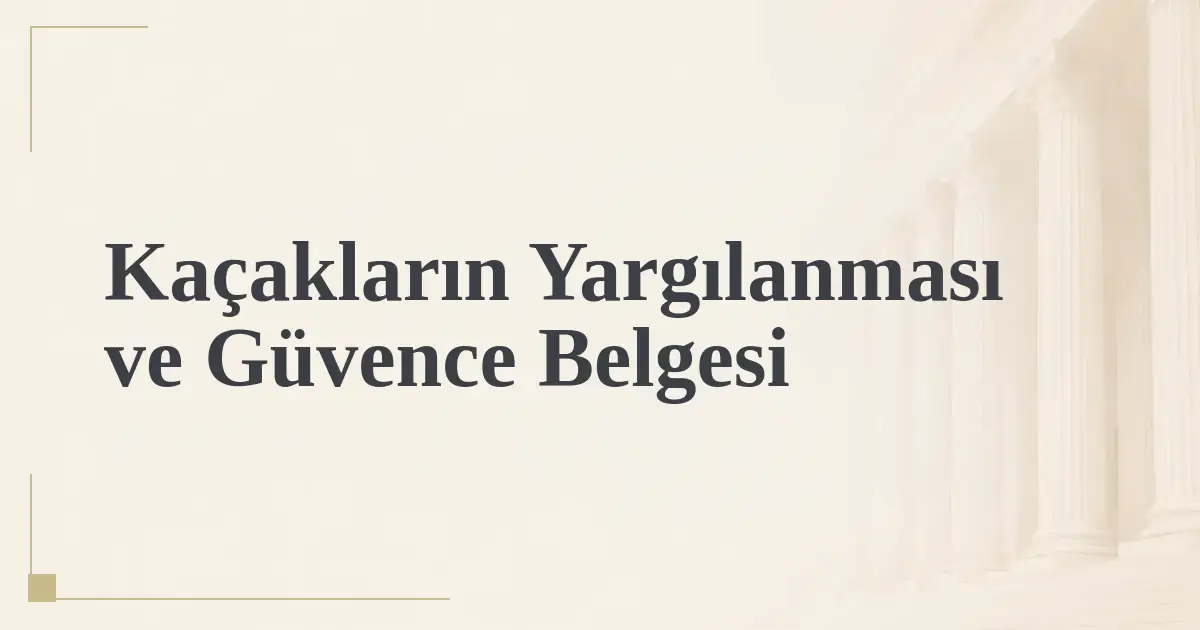 Kaçakların Yargılanması ve Güvence Belgesi